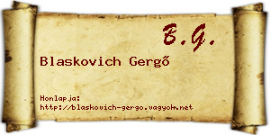 Blaskovich Gergő névjegykártya