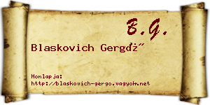 Blaskovich Gergő névjegykártya